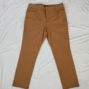 Gloria Vanderbilt Women's Amanda 2.0 Pants Classic Fit Slim Leg Tan Size 16